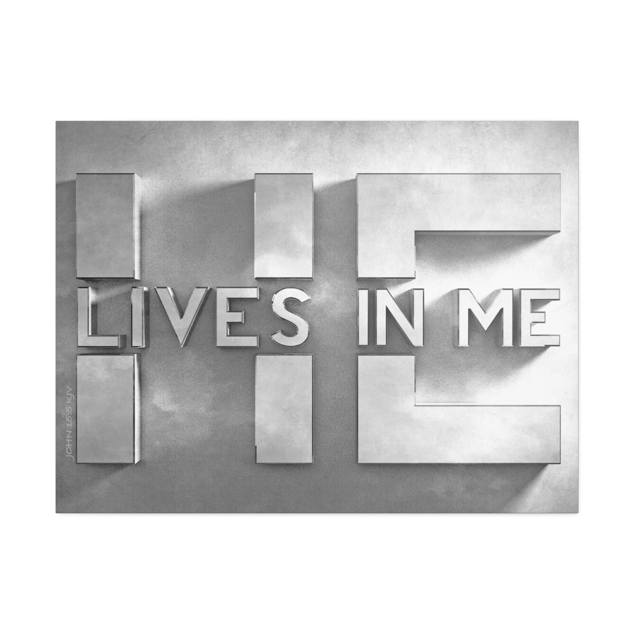 "He Lives In Me" Canvas (White)