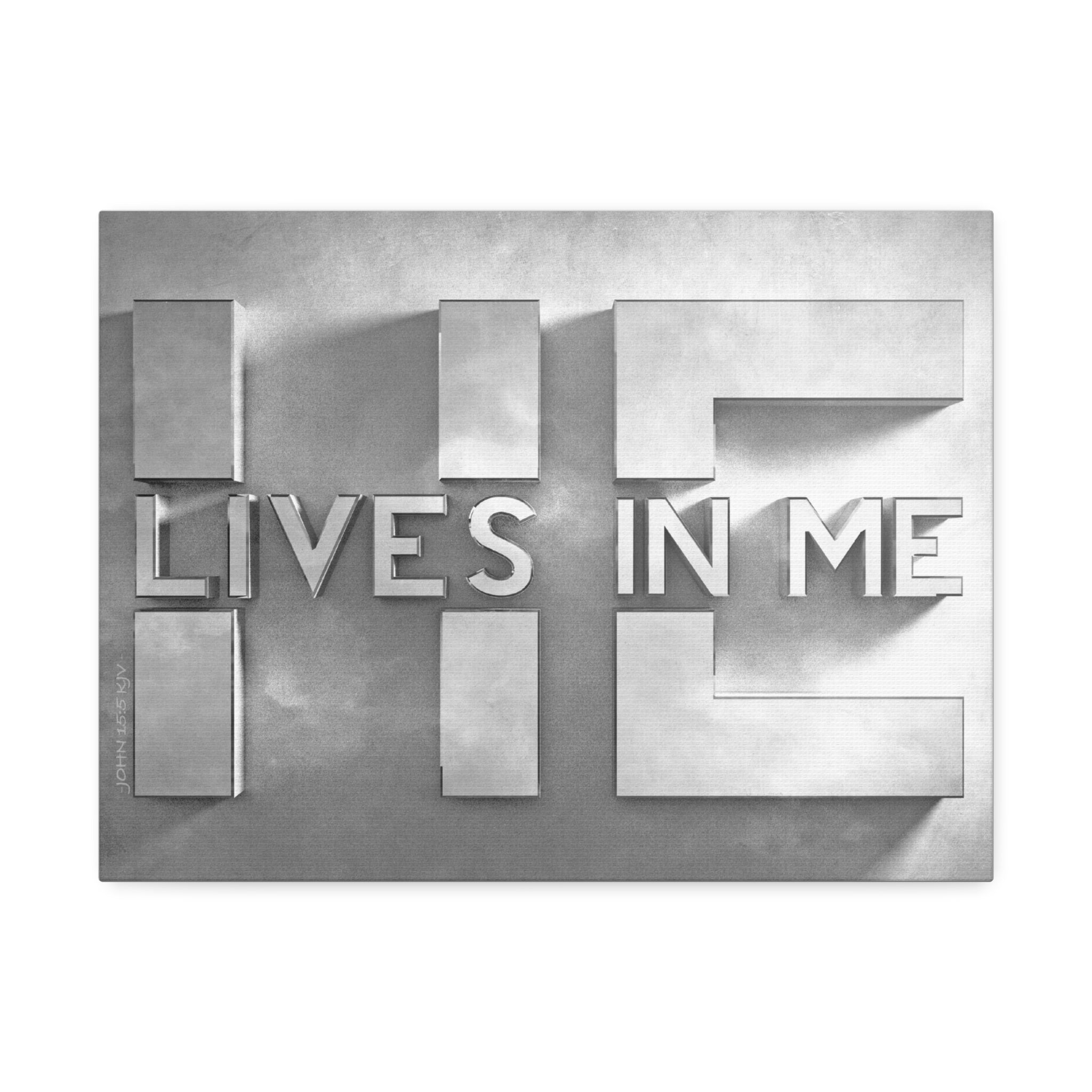 "He Lives In Me" Canvas (White)