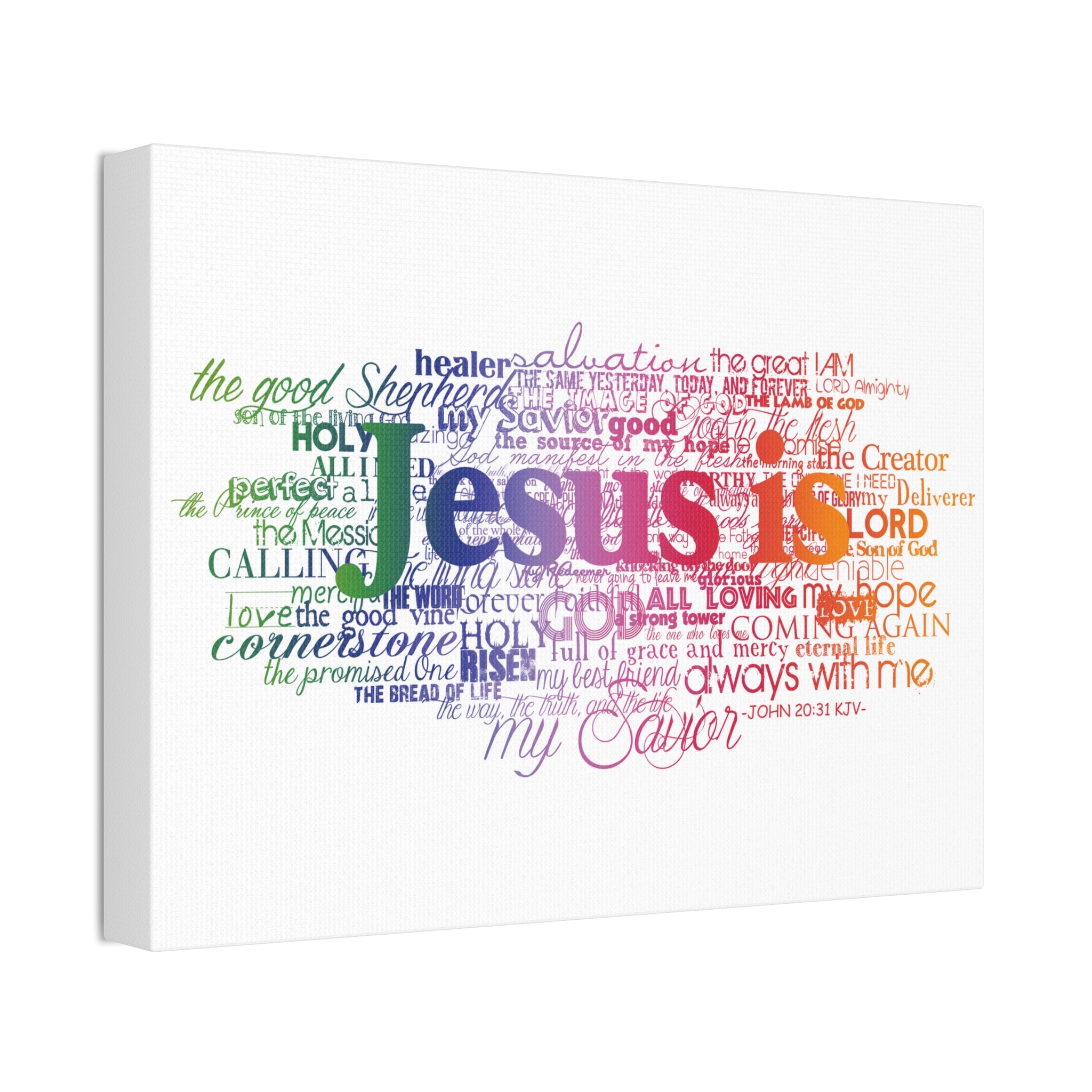 "Jesus Is" Canvas (White)