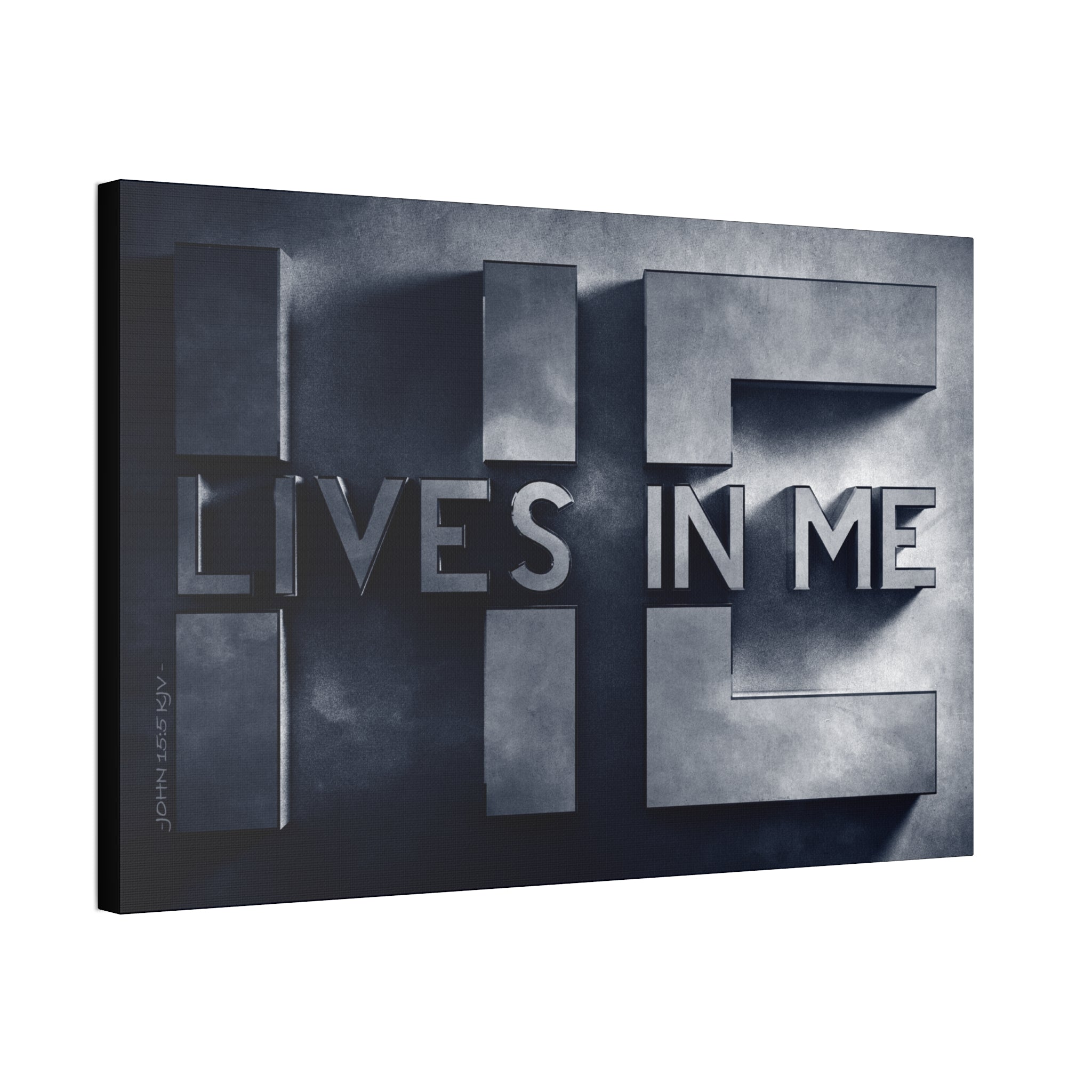 "He Lives In Me" Canvas (Blue)
