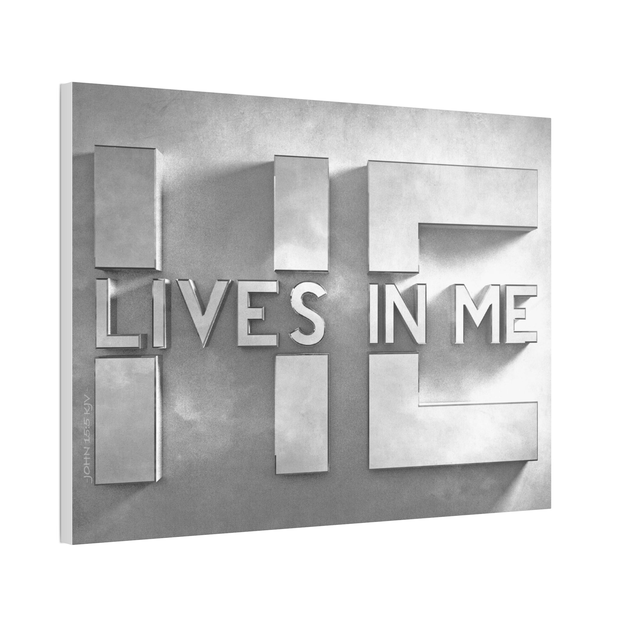 "He Lives In Me" Canvas (White)