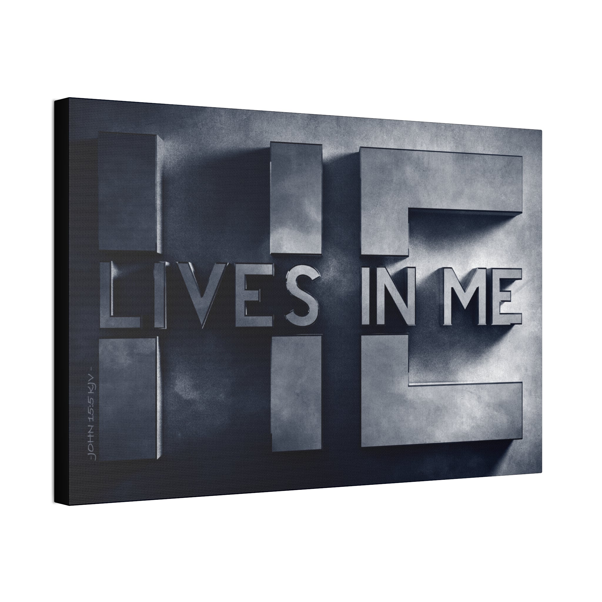"He Lives In Me" Canvas (Blue)