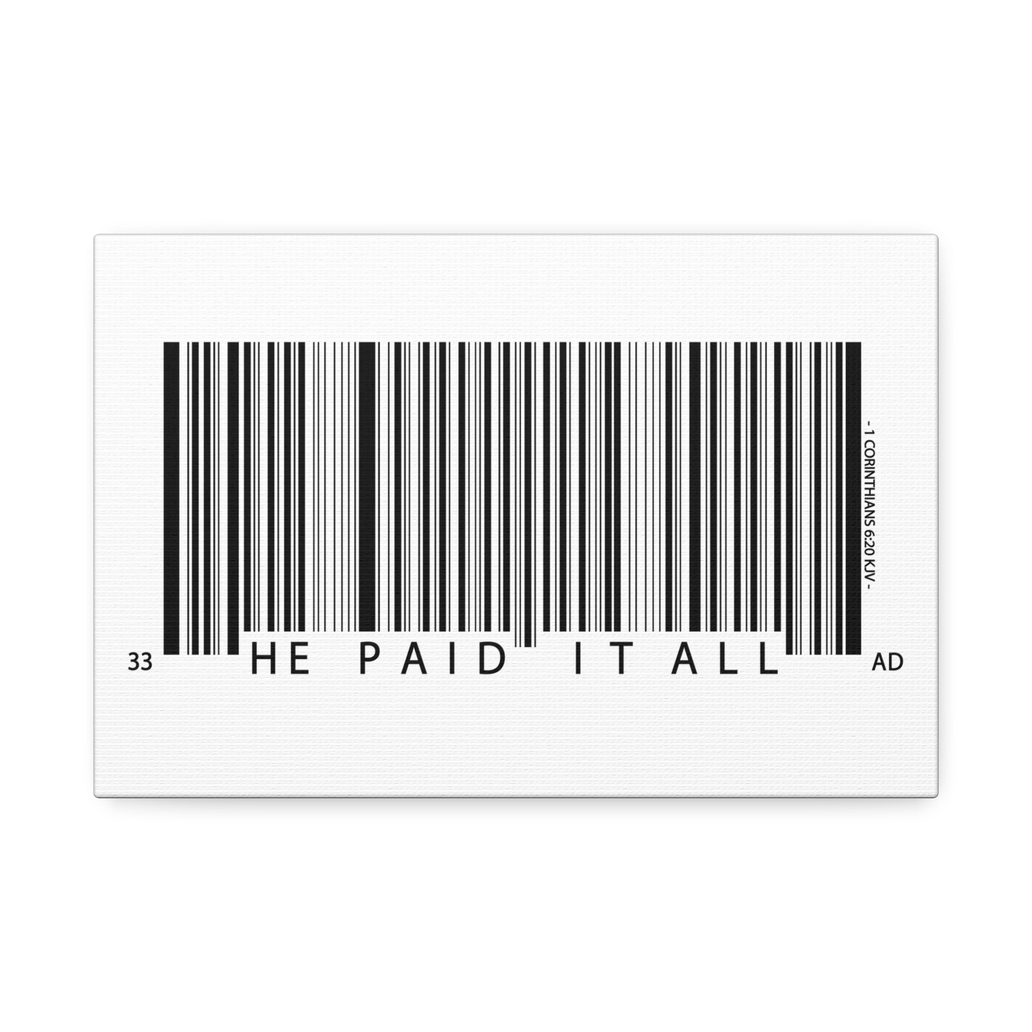 "He Paid It" Canvas