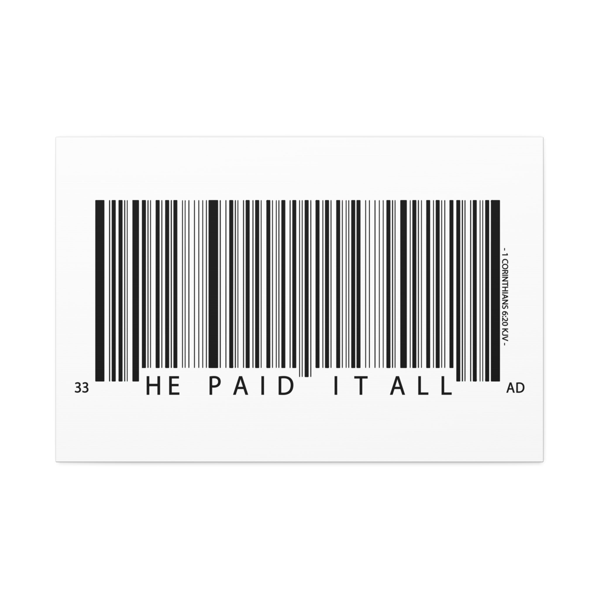 "He Paid It" Canvas