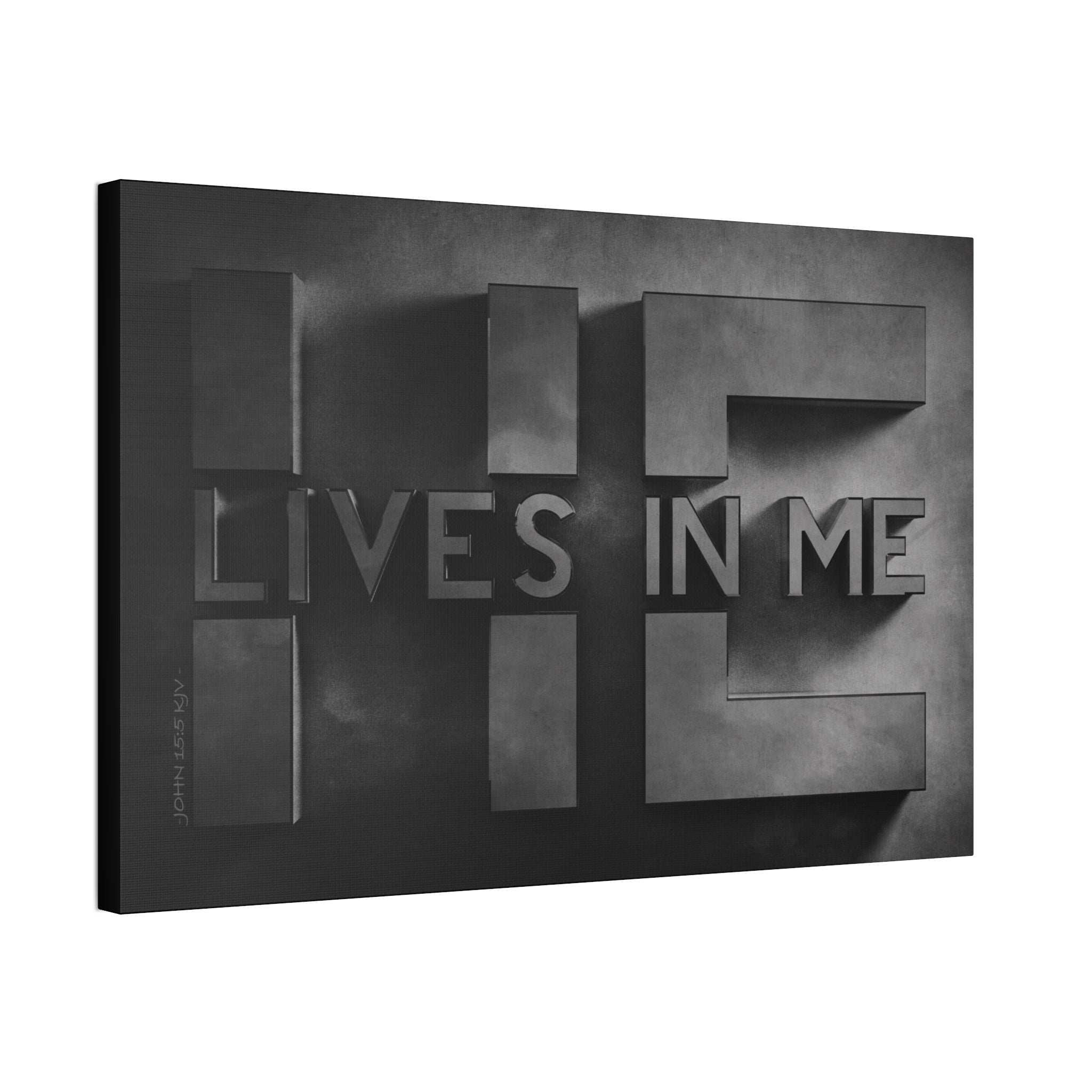 "He Lives In Me" Canvas (Black)