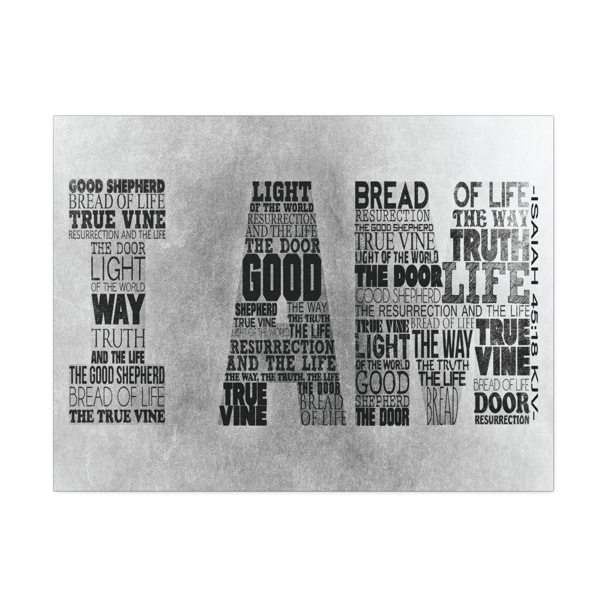 "I Am" Canvas (White)