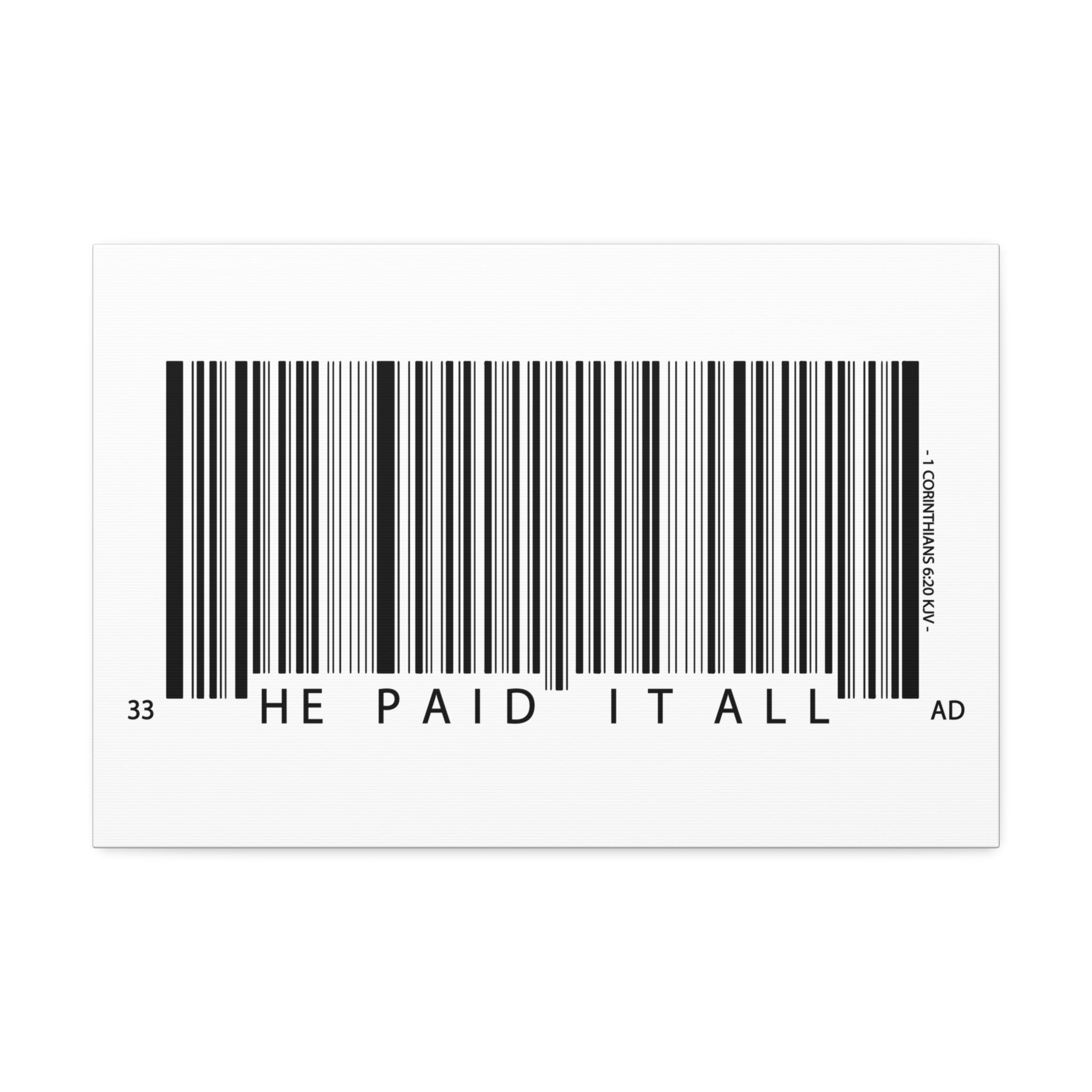 "He Paid It" Canvas