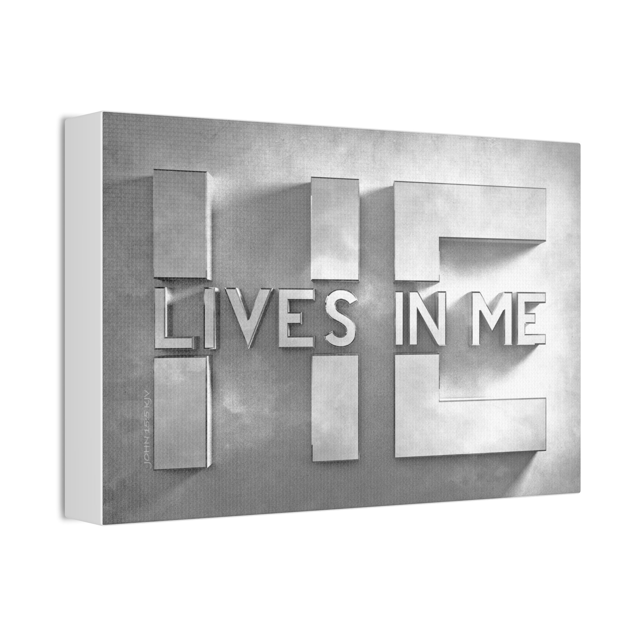 "He Lives In Me" Canvas (White)