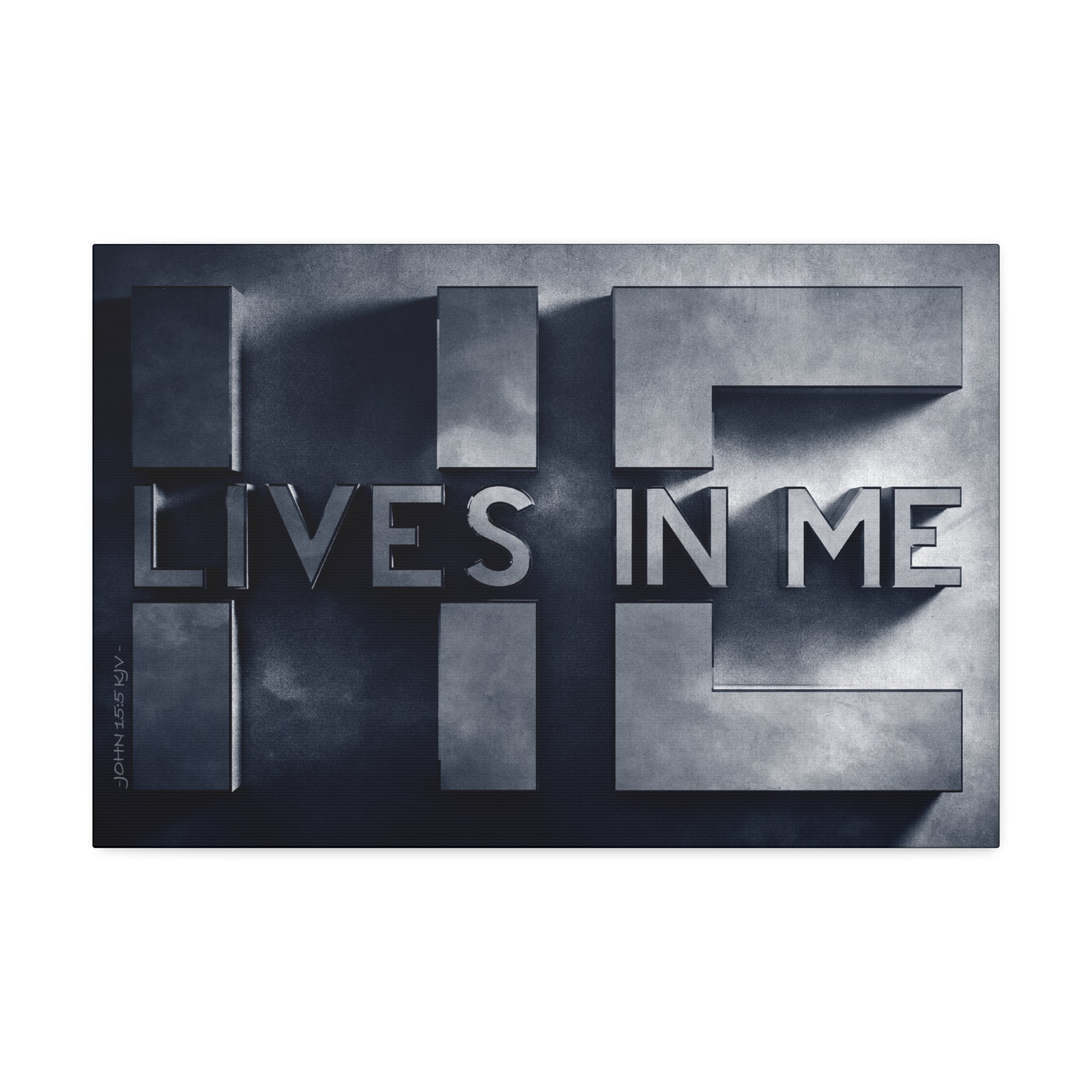 "He Lives In Me" Canvas (Blue)