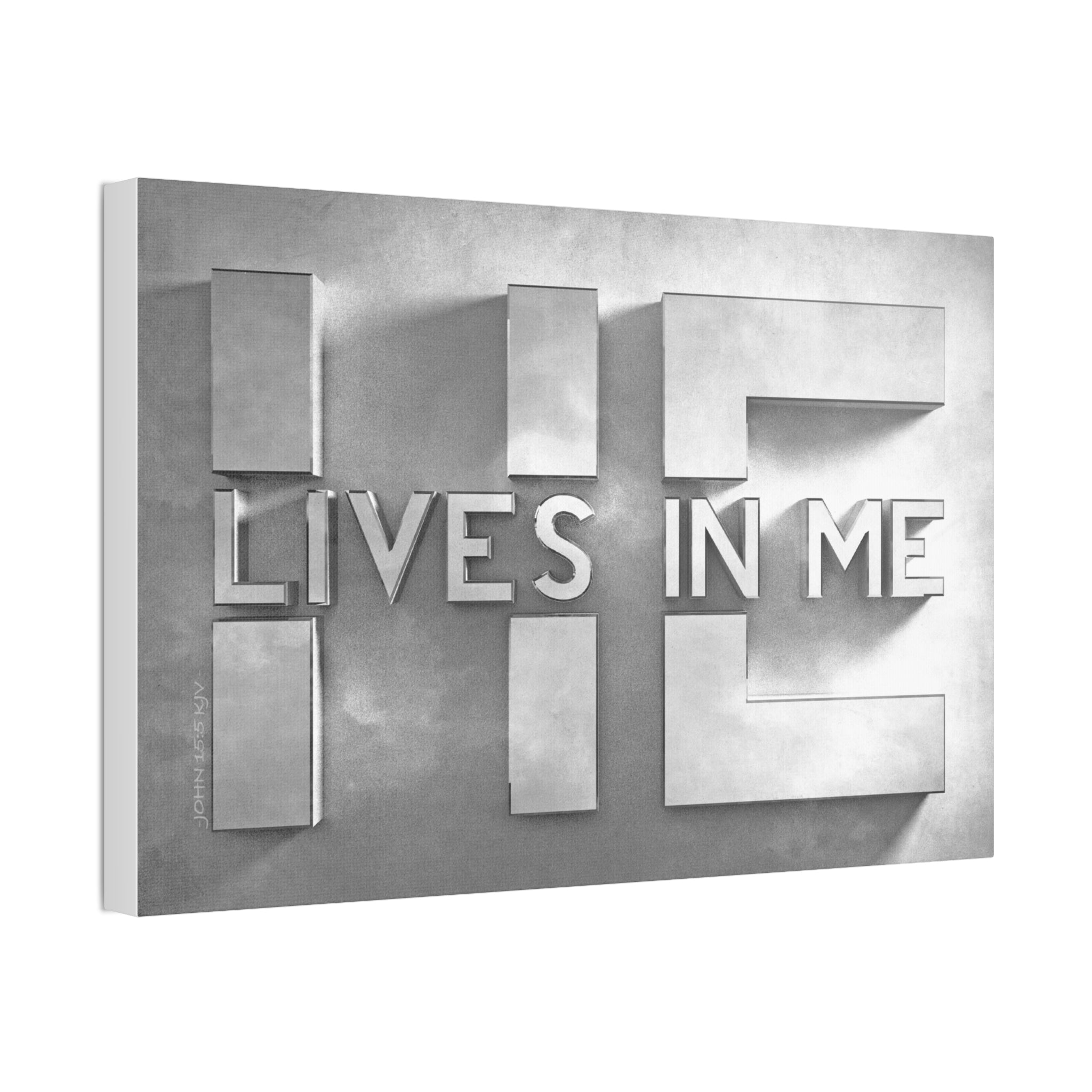 "He Lives In Me" Canvas (White)