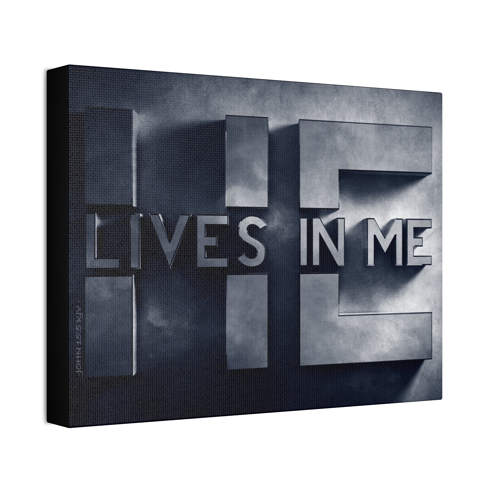 "He Lives In Me" Canvas (Blue)