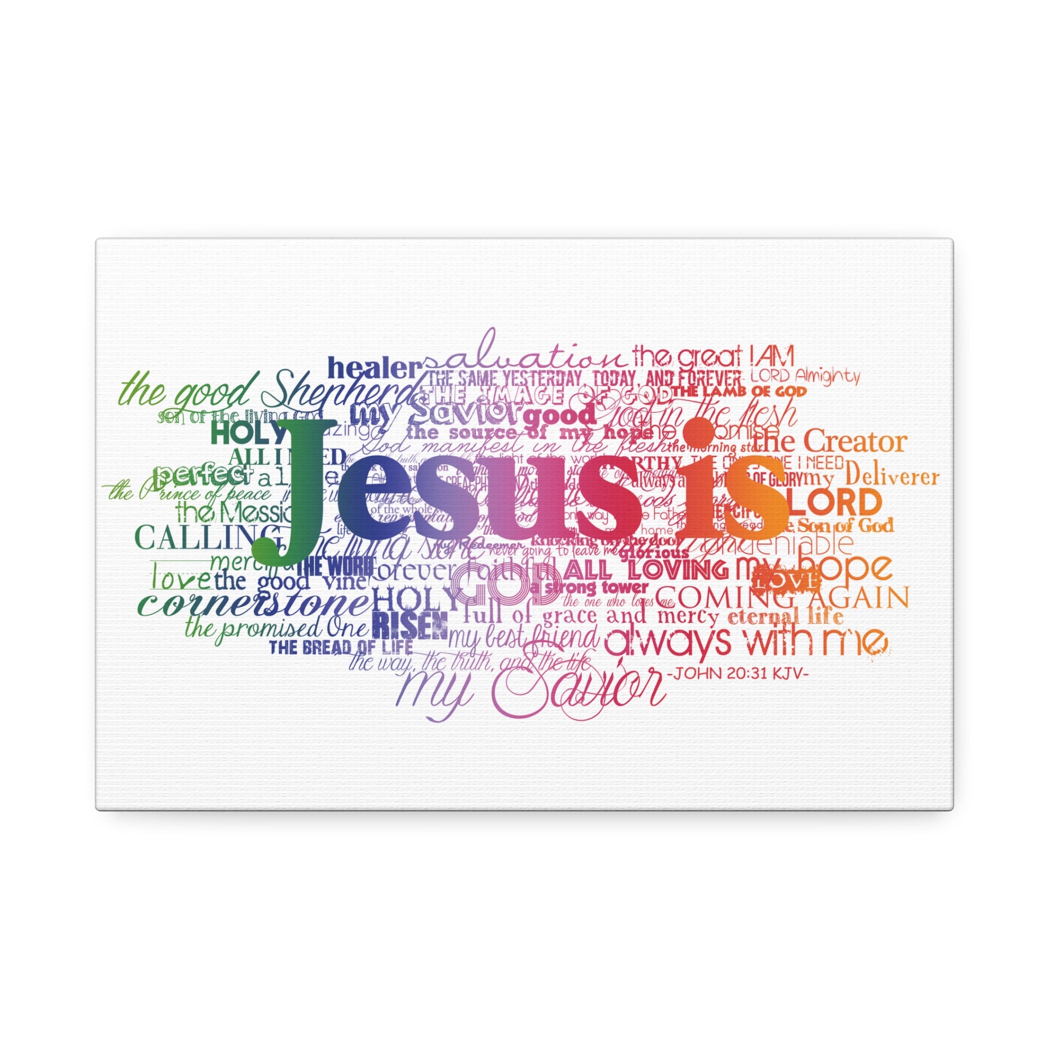 "Jesus Is" Canvas (White)