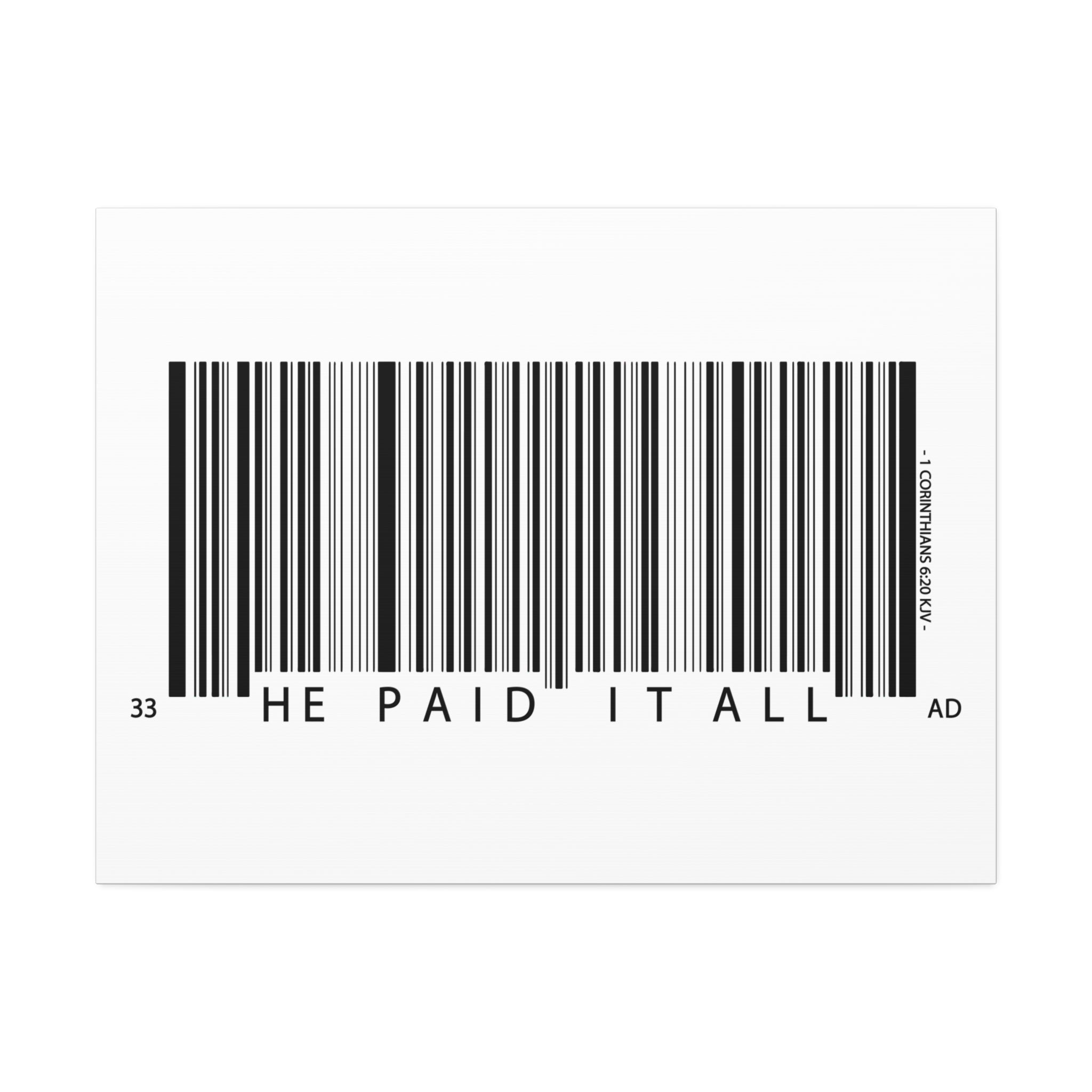 "He Paid It" Canvas