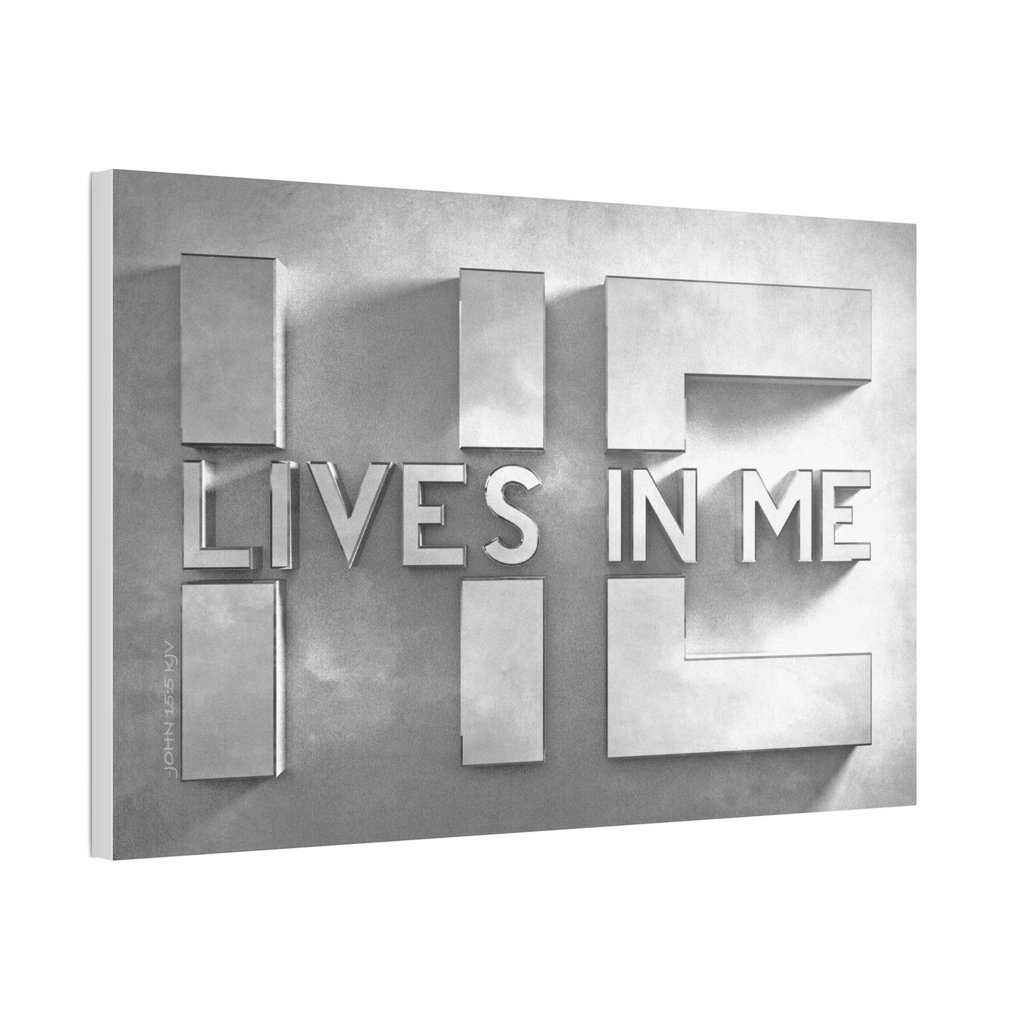 "He Lives In Me" Canvas (White)