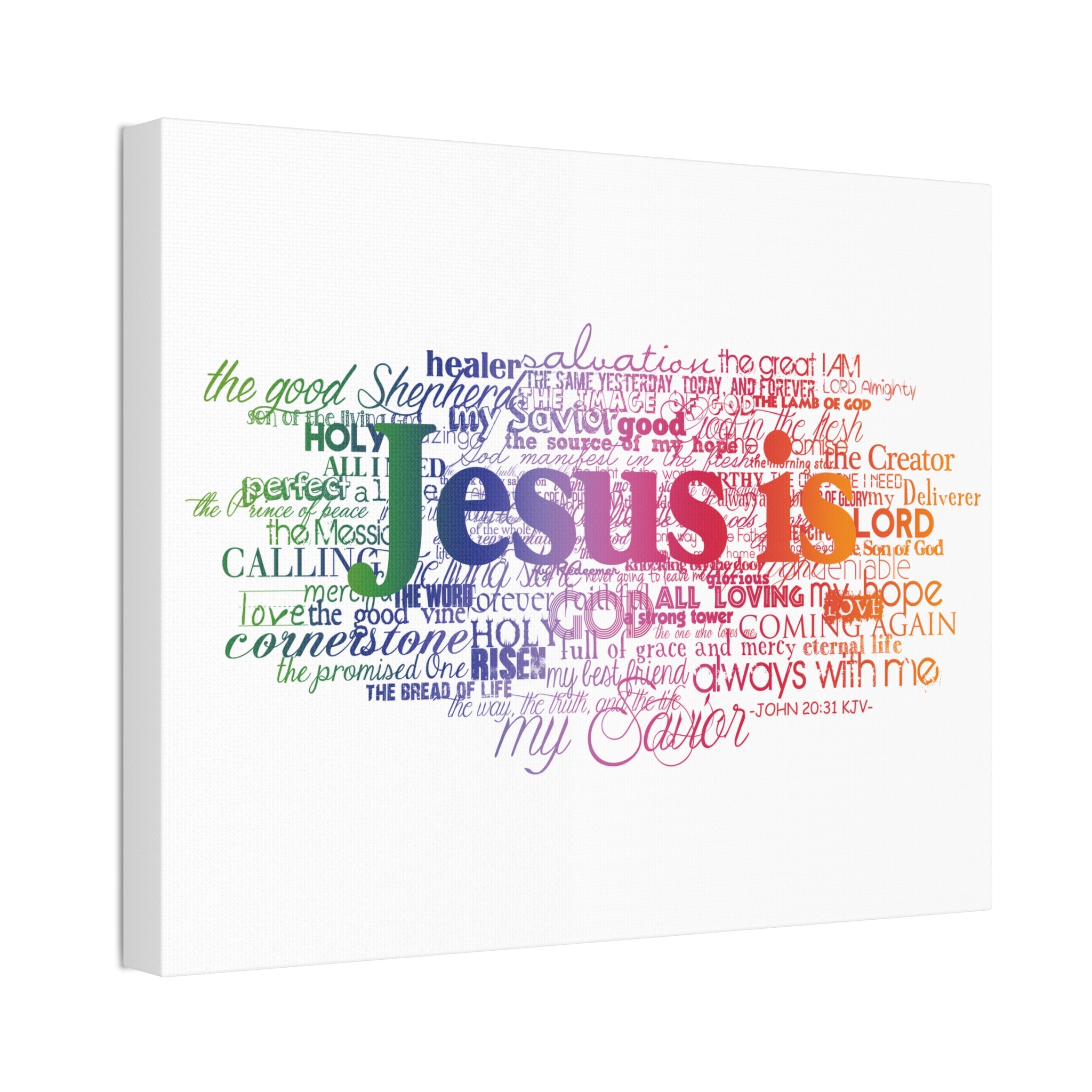 "Jesus Is" Canvas (White)