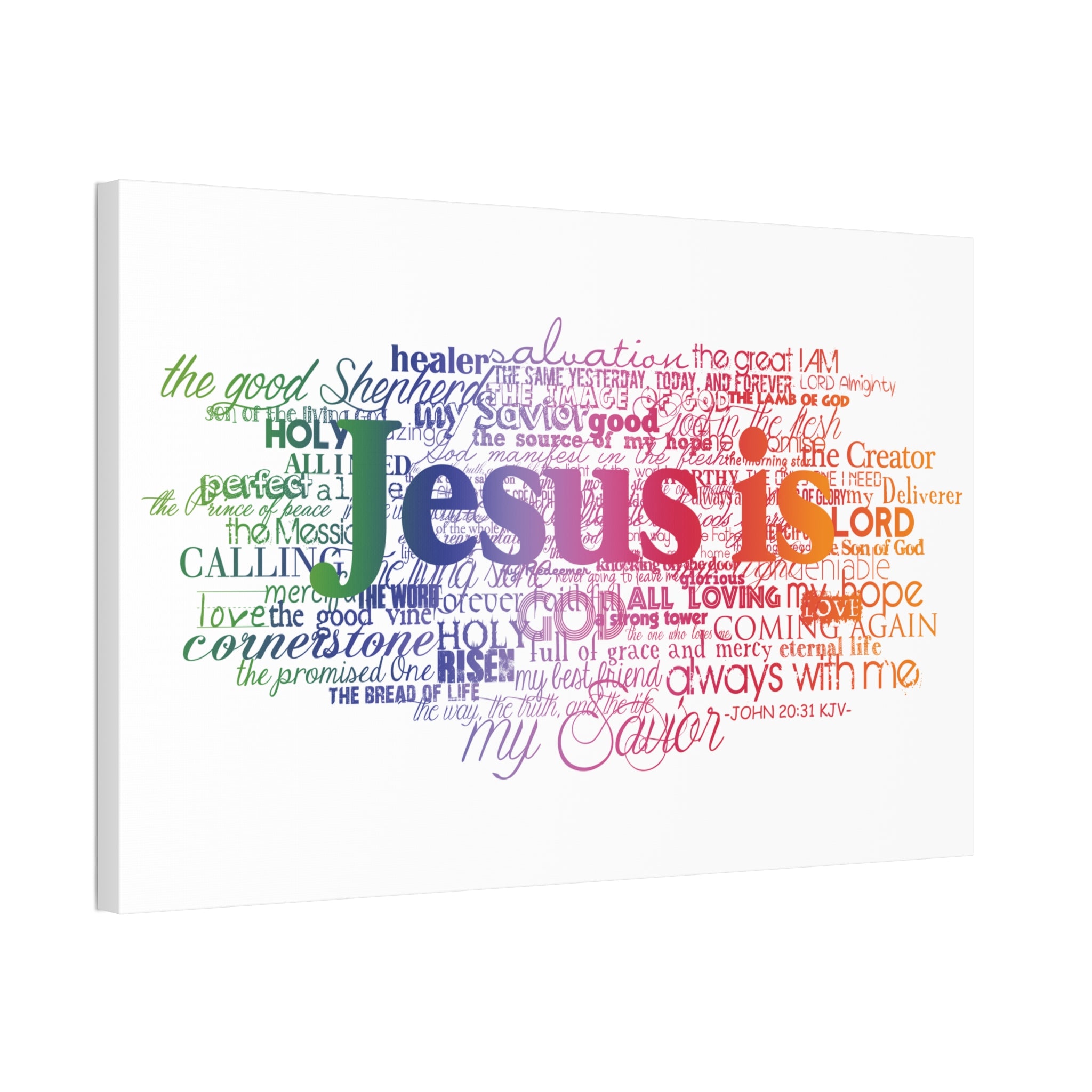 "Jesus Is" Canvas (White)