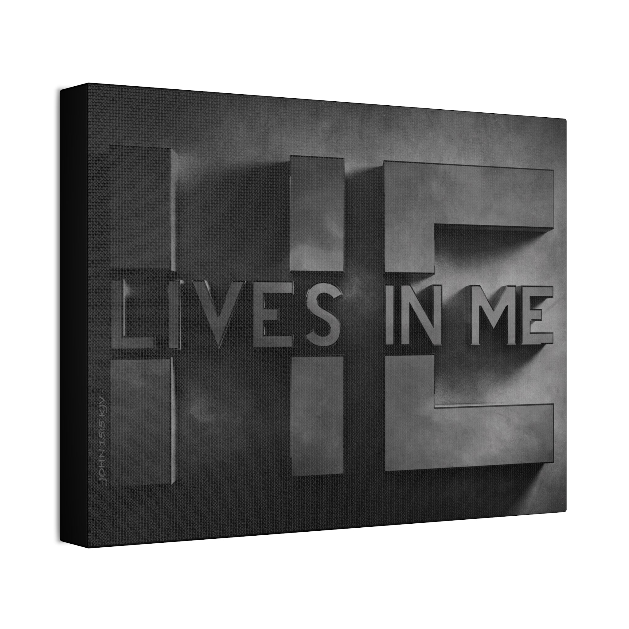 "He Lives In Me" Canvas (Black)